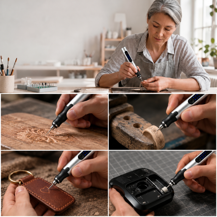 Cordless Engraving Pen Rechargeable USB-C 3-Speed with 18,000 RPM Motor