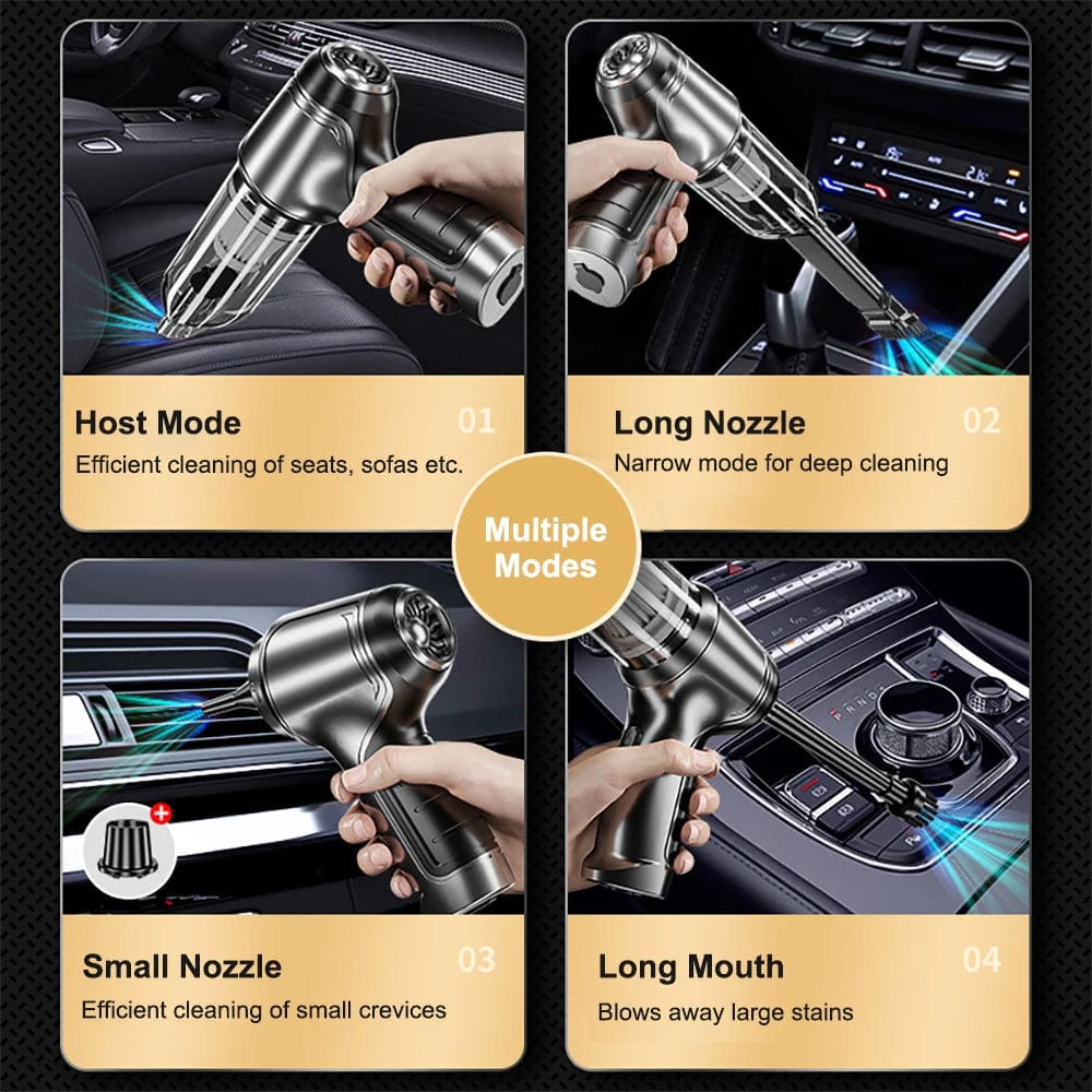 Cordless Handheld Car Vacuum Cleaner | 95,000PA Suction, Vacuum &amp; Blower | 20-Day Battery, USB-C Charging, 6 Attachments
