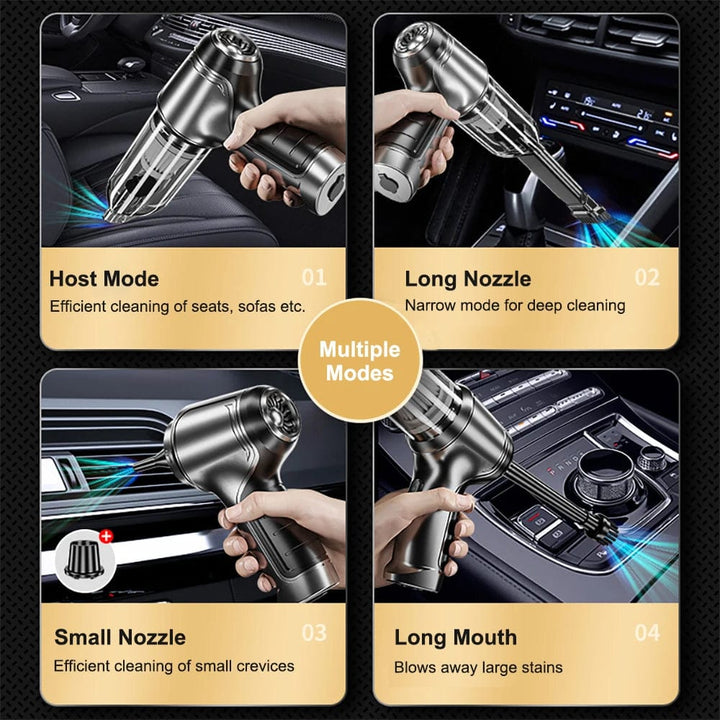 Cordless Handheld Car Vacuum Cleaner | 95,000PA Suction, Vacuum &amp; Blower | 20-Day Battery, USB-C Charging, 6 Attachments