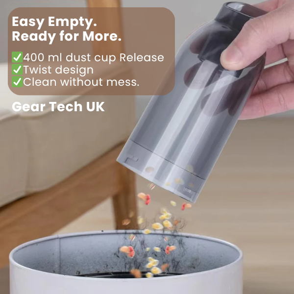Cordless Handheld Car Vacuum Cleaner | 95,000PA Suction, Vacuum &amp; Blower | 20-Day Battery, USB-C Charging, 6 Attachments