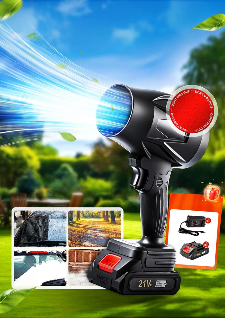 Cordless Leaf Blower | 1050W High-Torque Motor, 20,000 RPM, 5000mAh Battery | Multi-Use for Leaves, Dust &amp; Snow