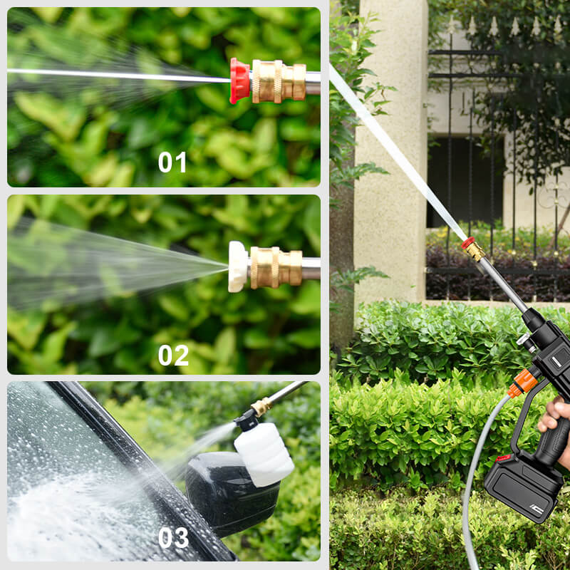 Cordless Pressure Washer | 30 Bar | 3-in-1 Nozzle | 35000mAh | 160 Min Battery | Lightweight