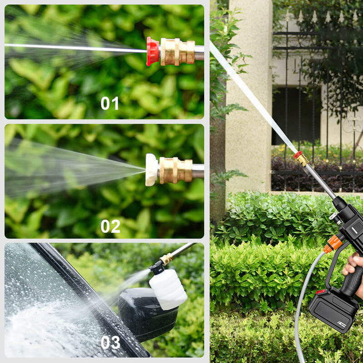 Cordless Pressure Washer | 30 Bar | 3-in-1 Nozzle | 35000mAh | 160 Min Battery | Lightweight
