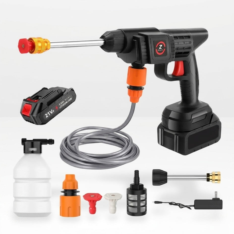 Cordless Pressure Washer | 50 Bar | 21V 10000mAh | 10m Jet Range | 60 Min Battery | Car & Patio