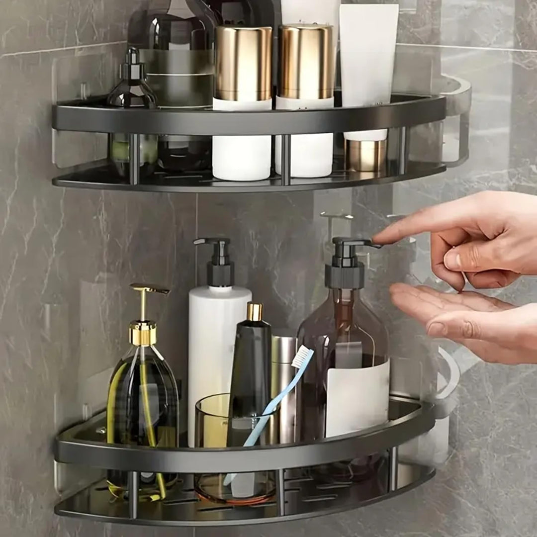 Corner Shelf Aluminum No Drilling | Bathroom Shower Organiser 2-Pack