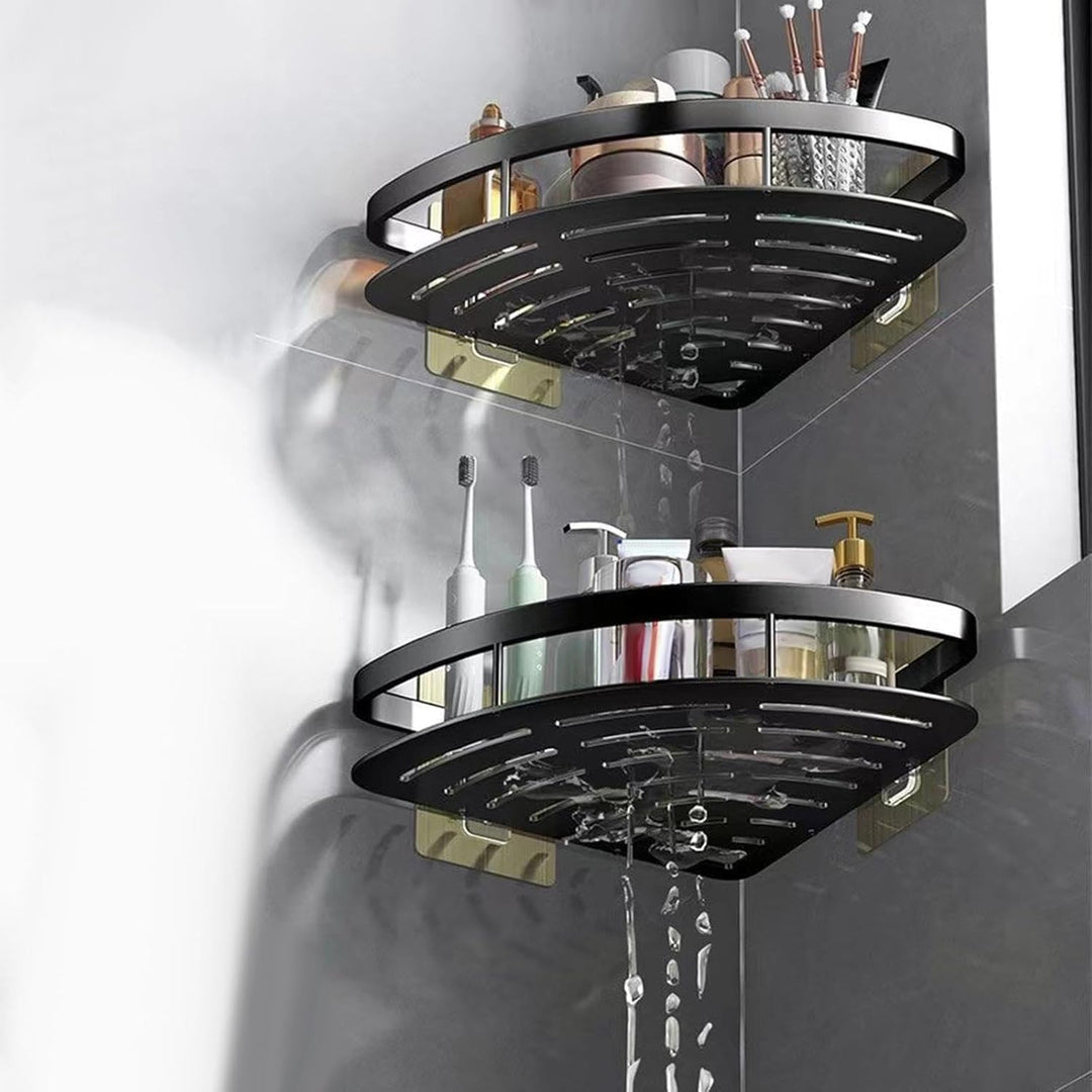 Corner Shelf Aluminum No Drilling | Bathroom Shower Organiser 2-Pack