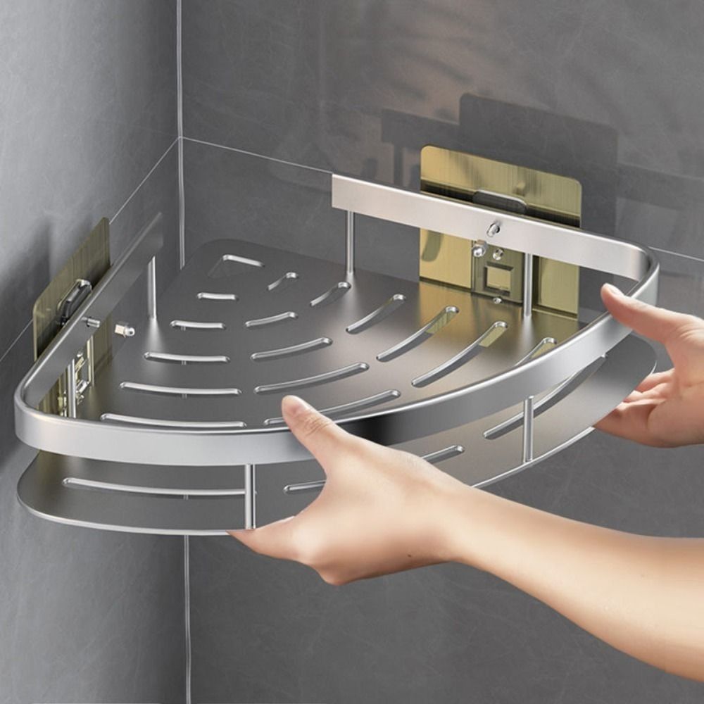 Corner Shelf Aluminum No Drilling | Bathroom Shower Organiser 2-Pack