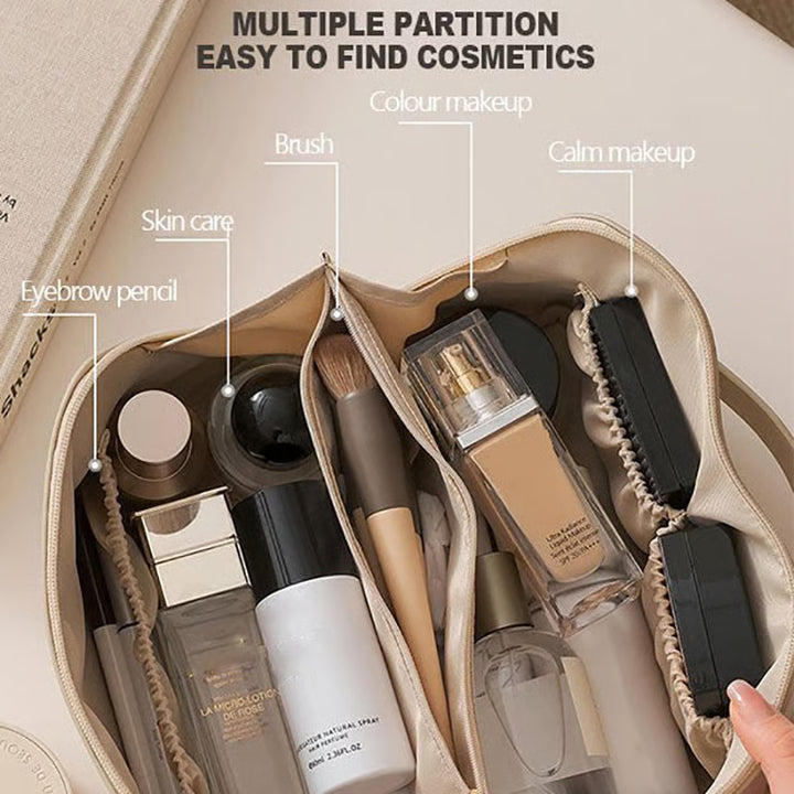 Cosmetic Travel Bag | Wide Zip Opening, Inner Pockets