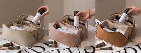 Cosmetic Travel Bag | Wide Zip Opening, Inner Pockets