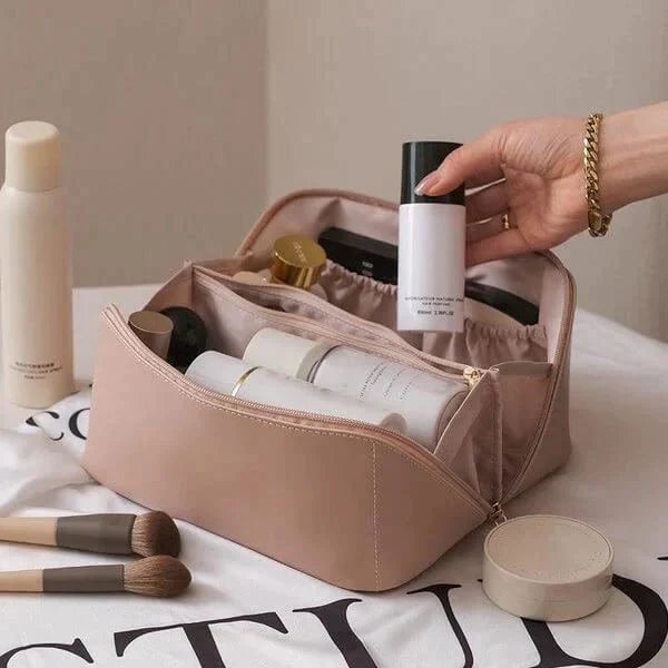Cosmetic Travel Bag | Wide Zip Opening, Inner Pockets