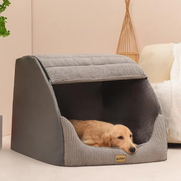 Covered Dog Bed | Cosy Enclosed Den for Medium and Large Dogs 2