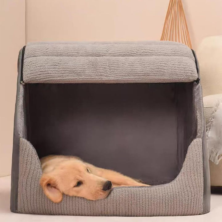 Covered Dog Bed | Cosy Enclosed Den for Medium and Large Dogs 4