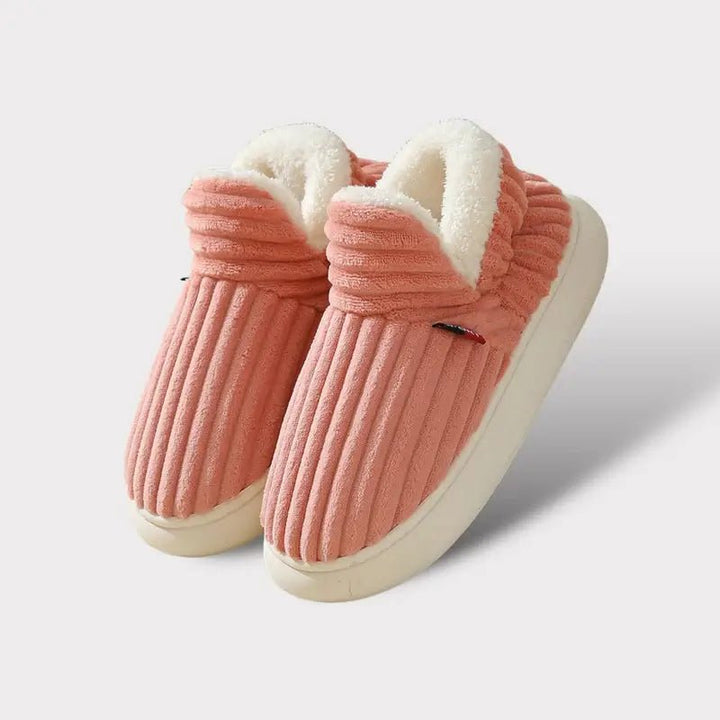 Cozy Slippers | Ribbed Upper, Turned Pile Collar Cuff