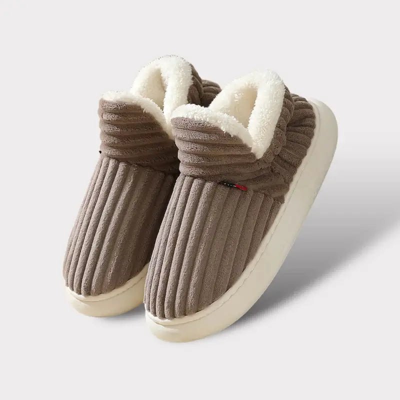Cozy Slippers | Ribbed Upper, Turned Pile Collar Cuff