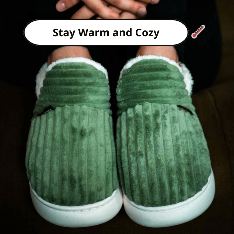 Cozy Slippers | Ribbed Upper, Turned Pile Collar Cuff