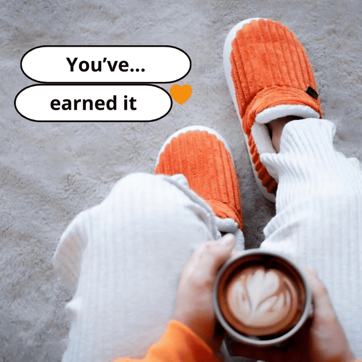 Cozy Slippers | Ribbed Upper, Turned Pile Collar Cuff