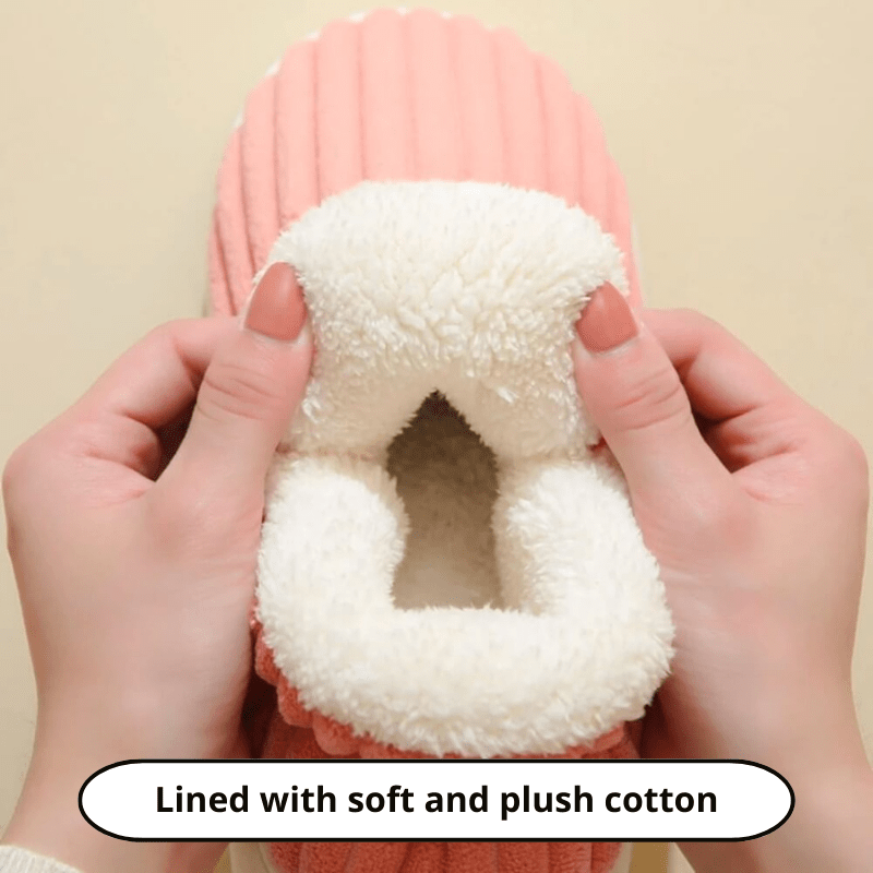 Cozy Slippers | Ribbed Upper, Turned Pile Collar Cuff