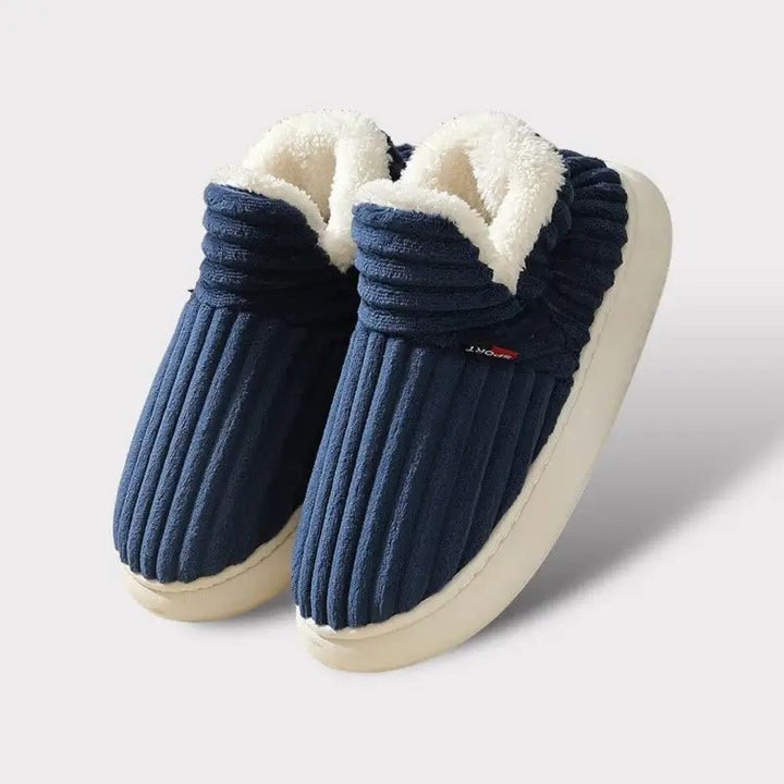 Cozy Slippers | Ribbed Upper, Turned Pile Collar Cuff
