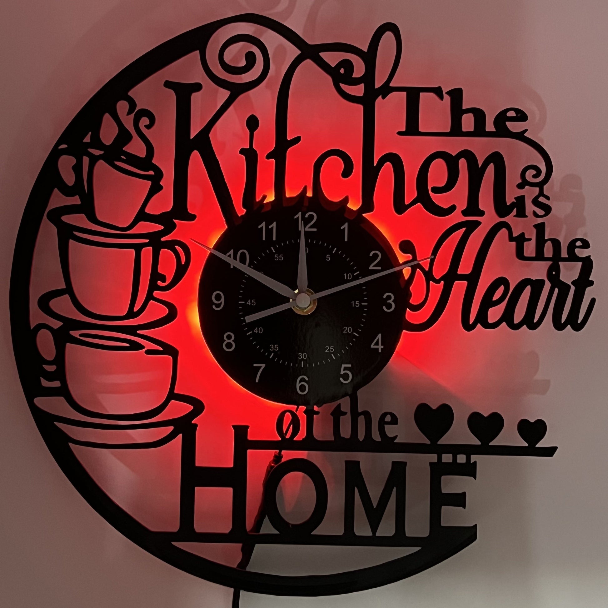 Cozy Kitchen Wall Clock | Decorative Laser Cut Design