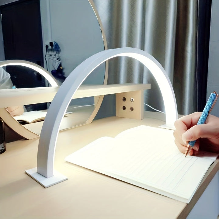 Crescent Moon LED Desk Lamp | Adjustable USB Metal Light 0