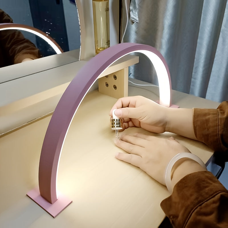 Crescent Moon LED Desk Lamp | Adjustable USB Metal Light 3
