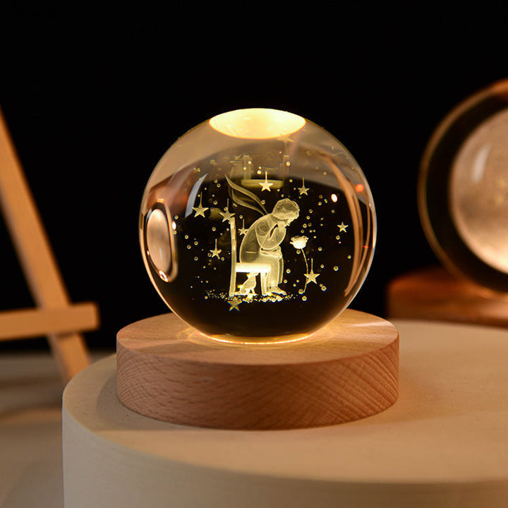 Crystal Ball Night Light | 3D Engraved Ambient Lamp 10