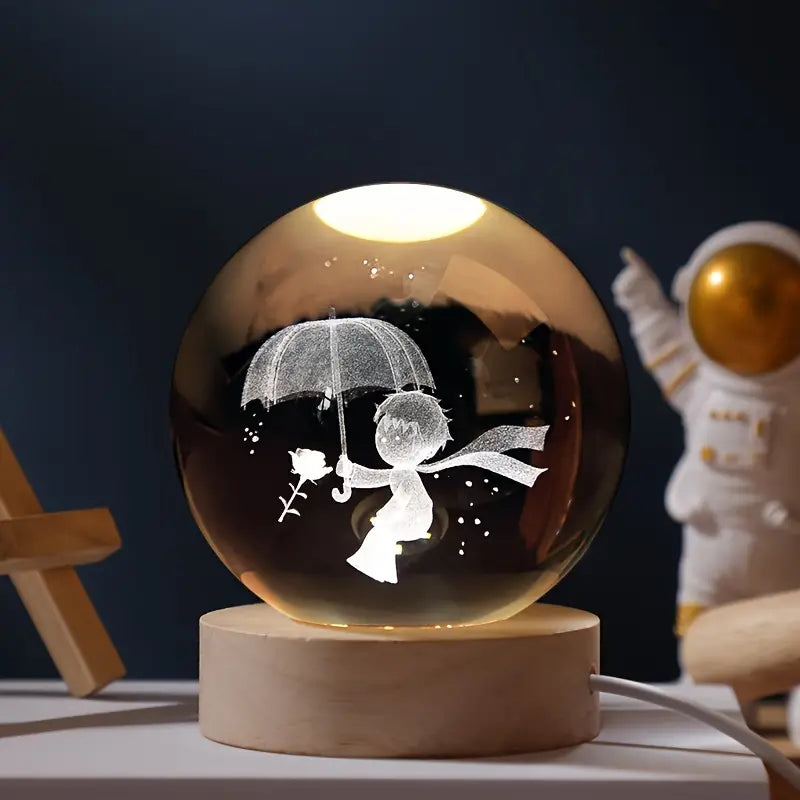 Crystal Ball Night Light | 3D Engraved Ambient Lamp 5