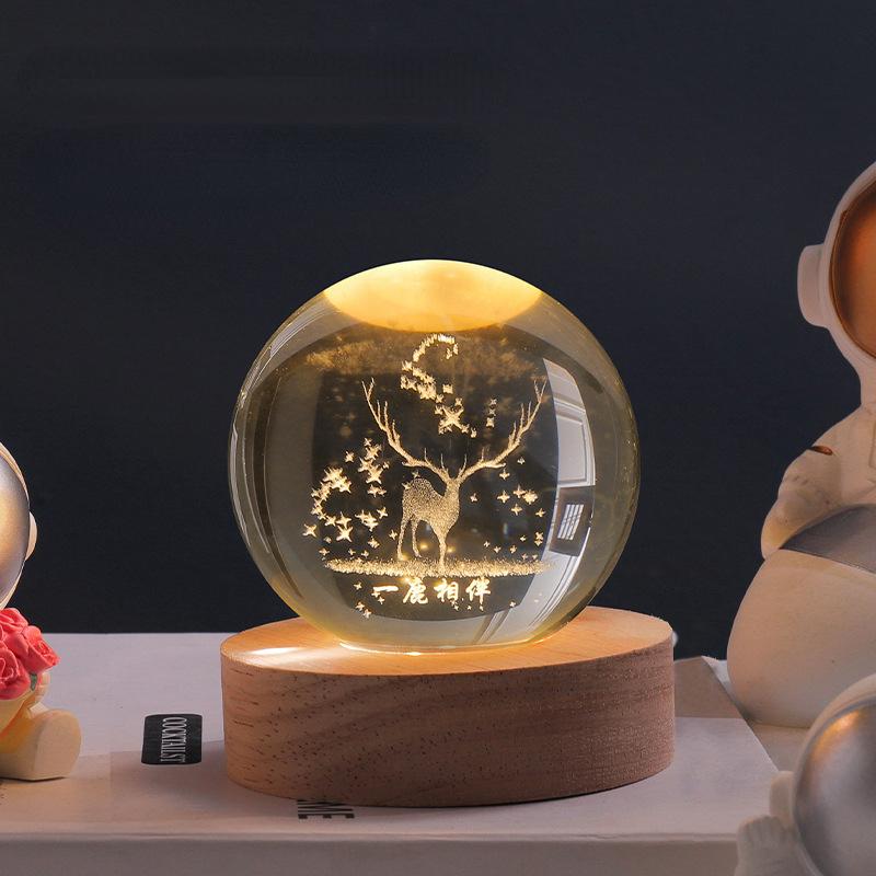 Crystal Ball Night Light | 3D Engraved Ambient Lamp 9