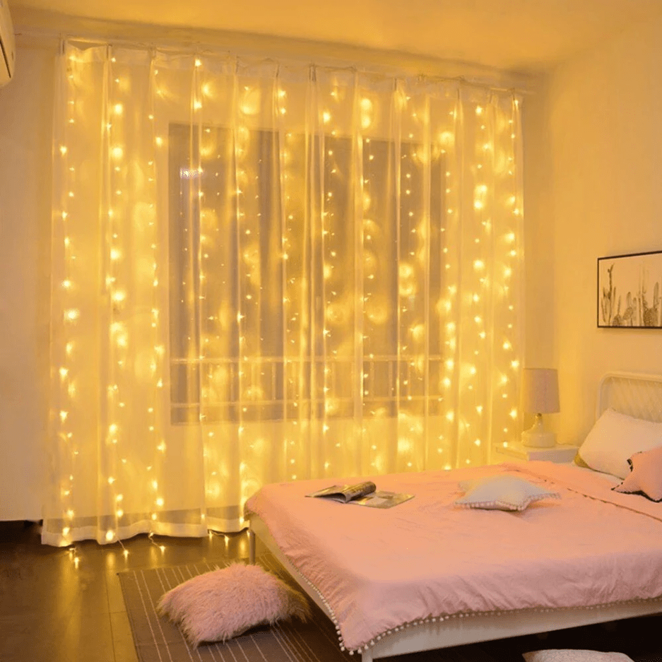 Curtain String Lights | Hanging Drop Strands, Eight Modes