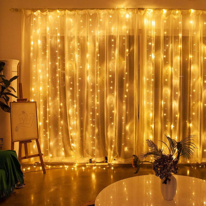 Curtain String Lights 3m Warm White LED USB Powered 8 Lighting Modes 0