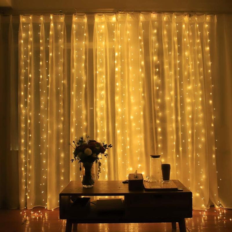 Curtain String Lights 3m Warm White LED USB Powered 8 Lighting Modes 2