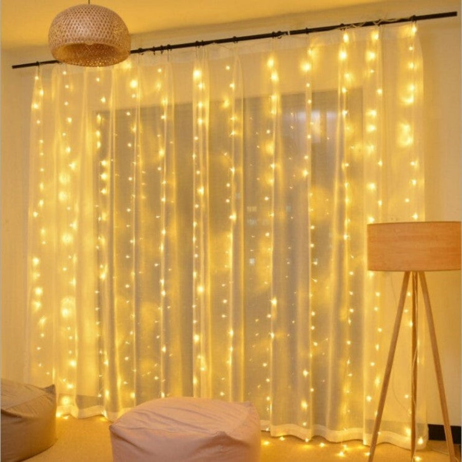 Curtain String Lights 3m Warm White LED USB Powered 8 Lighting Modes 4