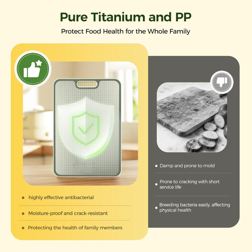 Double Sided Cutting Board Metal and Plastic Surface | Juice Groove Edge, Hanging Hole | Separates Meat and Produce Prep 5