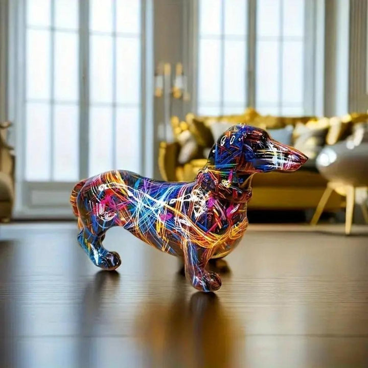 Decorative Dachshund Figurine | Graffiti Art Sculpture