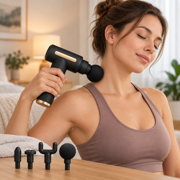 Deep Tissue Massage Gun | Adjustable Speed Percussion Massager | Interchangeable Heads for Portable Muscle Recovery 2