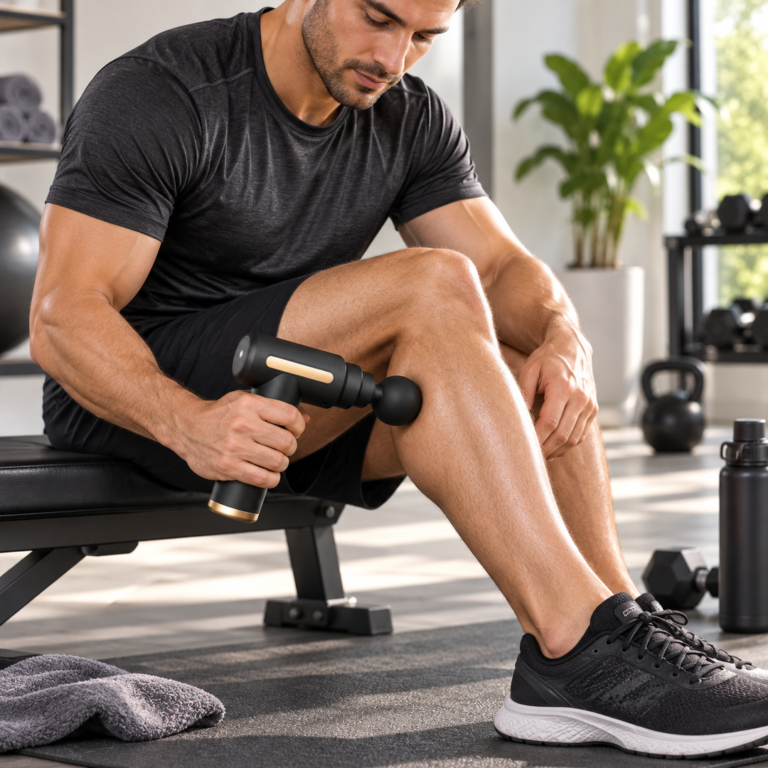 Deep Tissue Massage Gun | Adjustable Speed Percussion Massager | Interchangeable Heads for Portable Muscle Recovery 4
