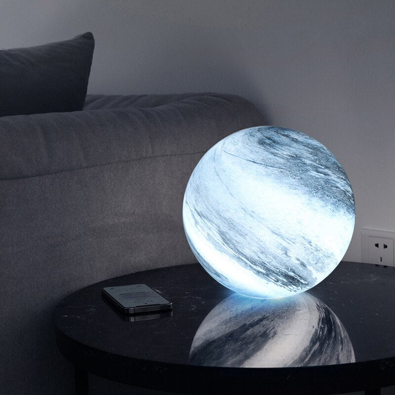 Designer Lamp | Sculptural Planet Globe Light