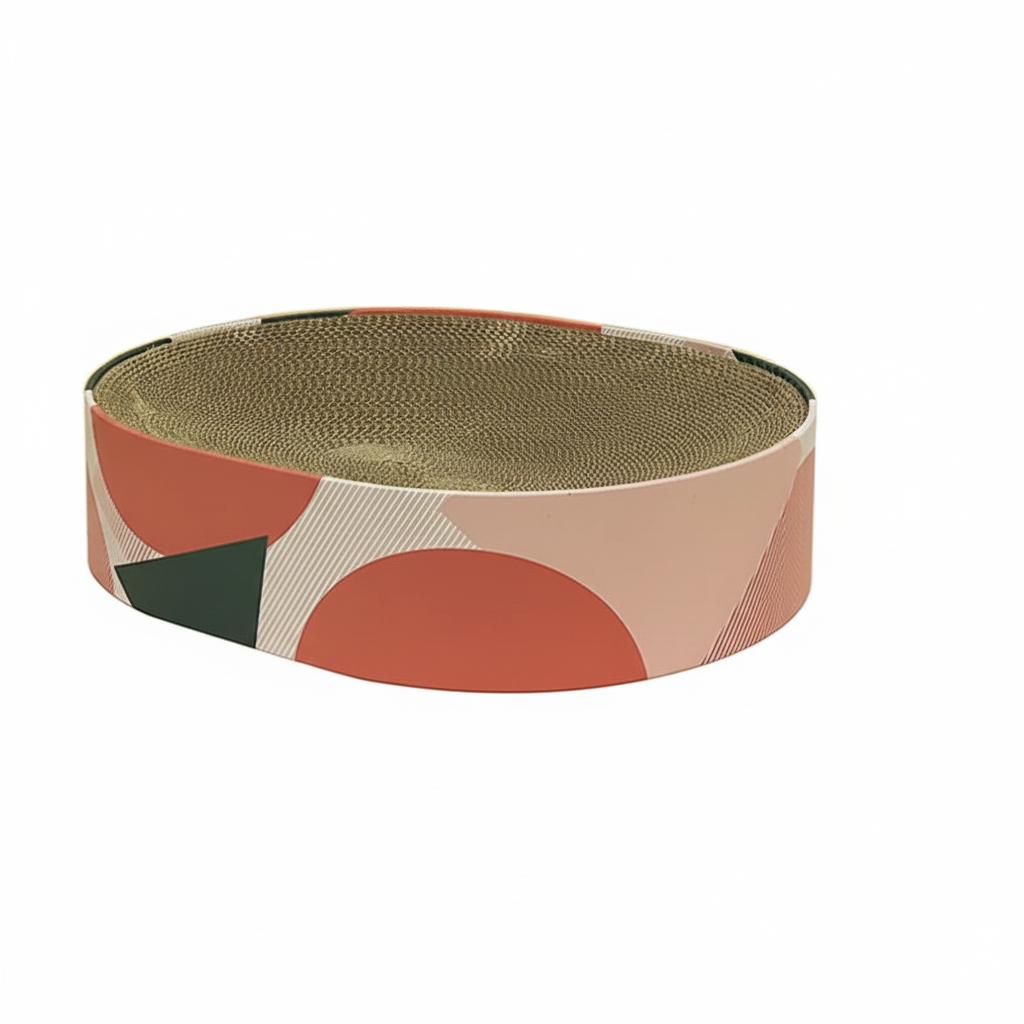 Cardboard Cat Scratcher Bed | Round Lounge Design for Claw Care | Protects Furniture and Doubles as Pet Lounger 4