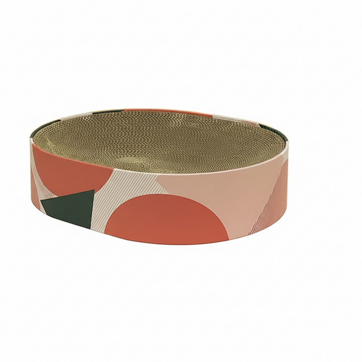 Cardboard Cat Scratcher Bed | Round Lounge Design for Claw Care | Protects Furniture and Doubles as Pet Lounger 4