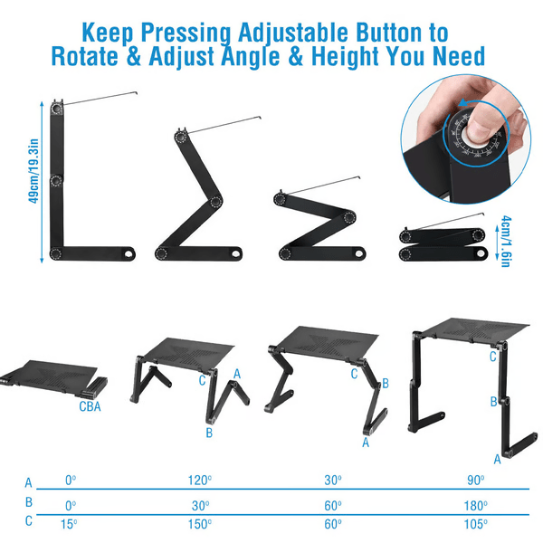 Desk Stand for Laptop | Adjustable Folding Laptop Table