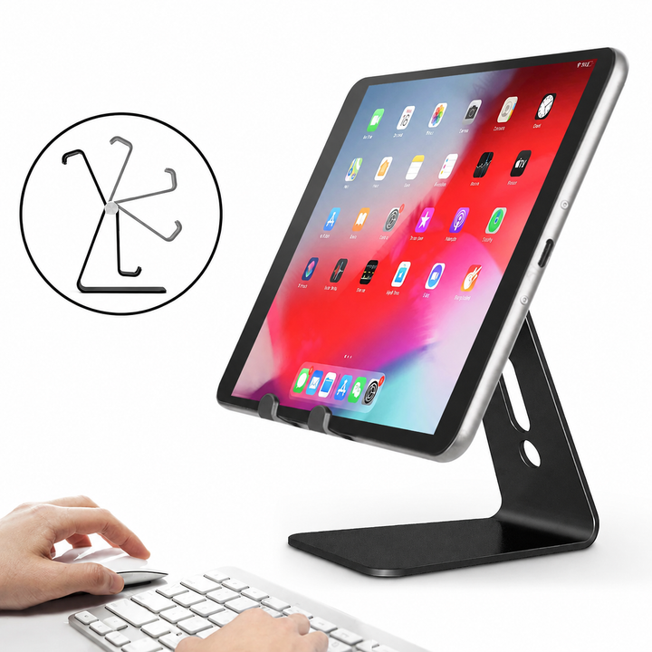 Desk Tablet Stand | Adjustable Tilt With A Weighted Base