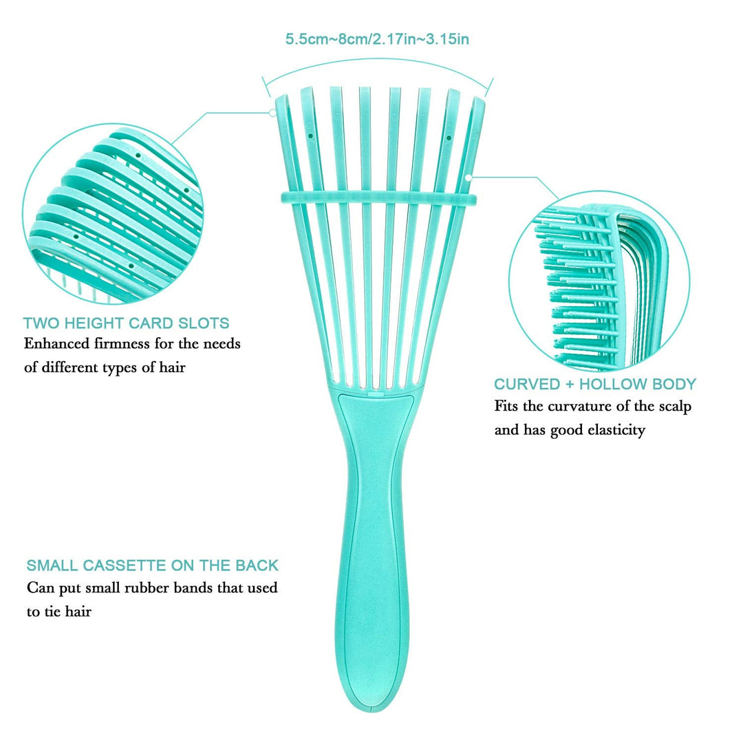 Detangling Hair Brush Set for Curly &amp; Coily Hair 3a to 4c | 2-Piece Set, Adjustable Bristles | Gentle Knot Removal