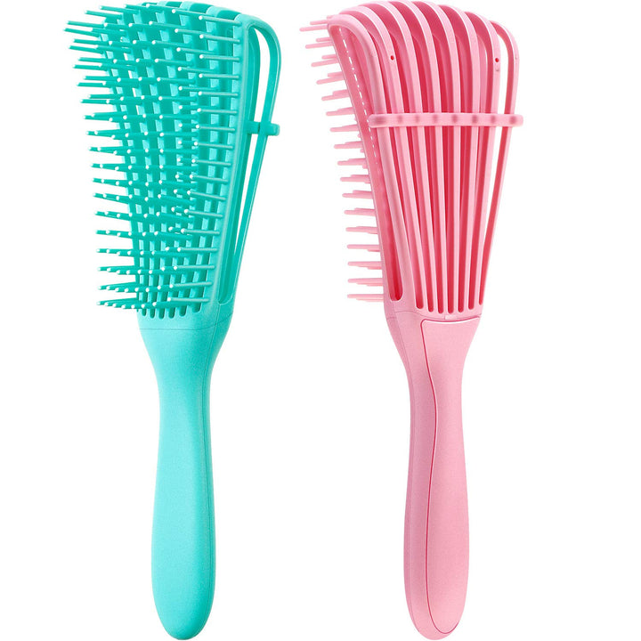 Detangling Hair Brush Set for Curly &amp; Coily Hair 3a to 4c | 2-Piece Set, Adjustable Bristles | Gentle Knot Removal