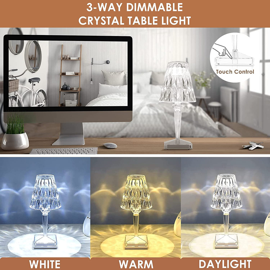 Diamond Pattern Table Lamp | Minimalist Desk Decor 3