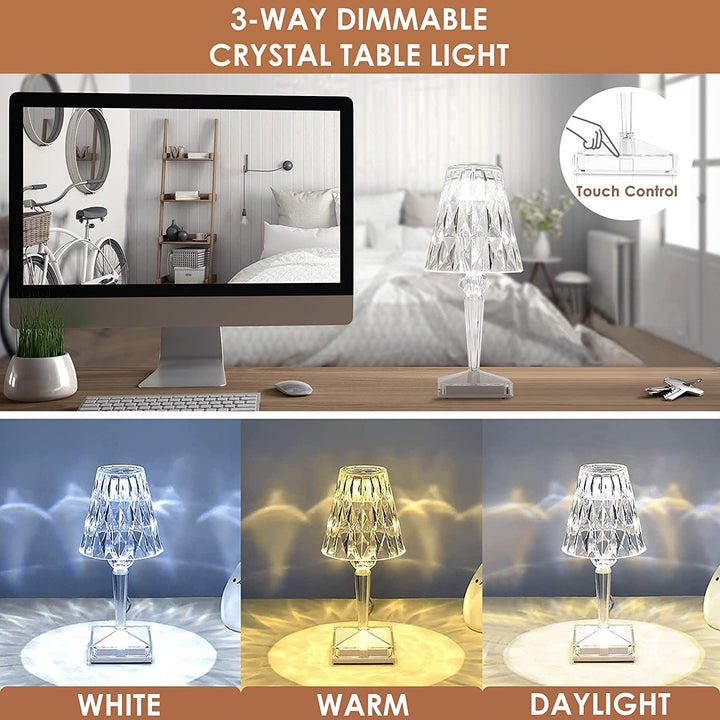 Diamond Pattern Table Lamp | Minimalist Desk Decor 3