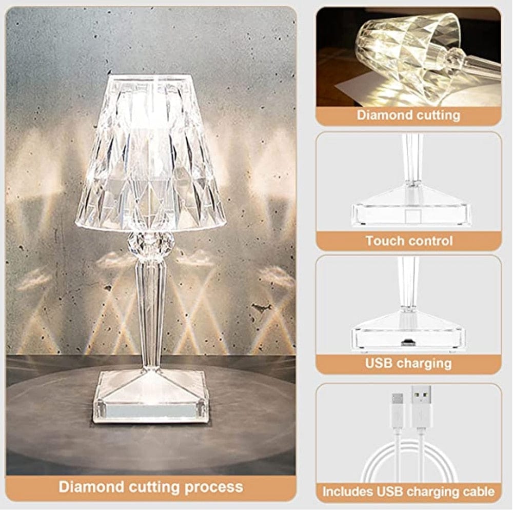 Diamond Pattern Table Lamp | Minimalist Desk Decor 6