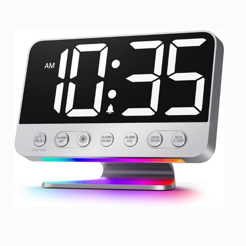 Digital Alarm Clock USB Charging Battery Backup Night Light