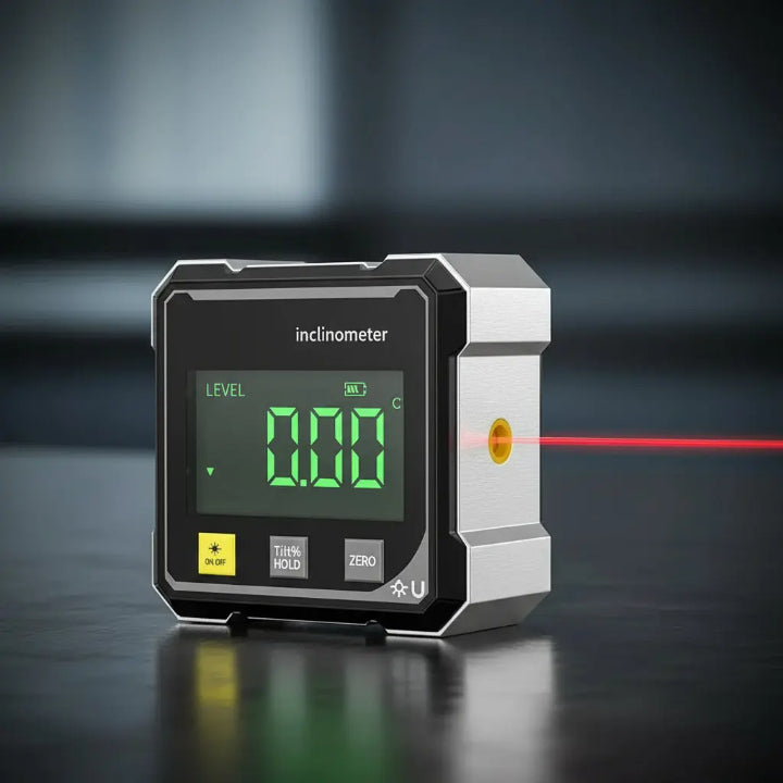 Digital Angle Gauge with Laser &amp; Magnetic Base | LED Inclinometer Design