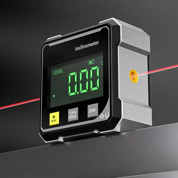 Digital Angle Gauge with Laser &amp; Magnetic Base | LED Inclinometer Design