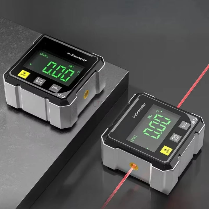 Digital Angle Gauge with Laser &amp; Magnetic Base | LED Inclinometer Design